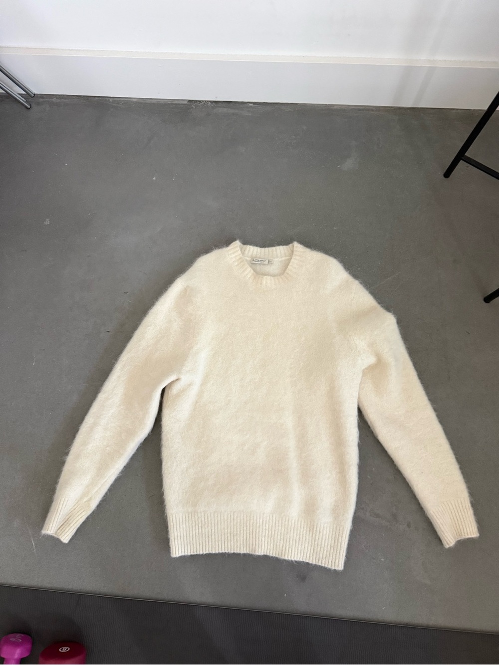 Mens Cream Crewneck Sweater - Soft Knit